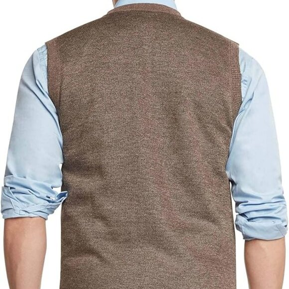 NWT 2XL Leonardo Gavino Brown Argyle Sweater Vest Men’s Pullover Classic Knit - Picture 2 of 3